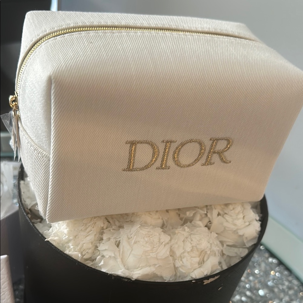Dior White Cosmetic Bag